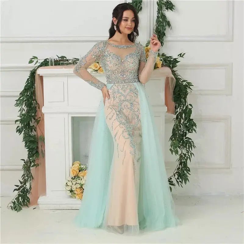 Brooke Royal Blue Tiffanys Mesh Panel Evening Prom Dress | Fab Frocks